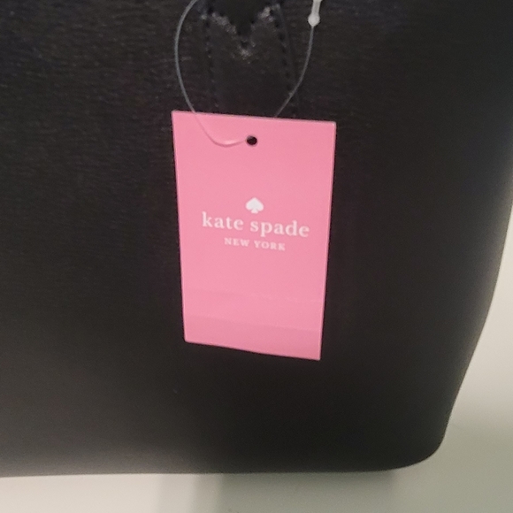 Kate Spade Harper Black Leather Satchel Crossbody Tote Bag - Picture 2 of 5